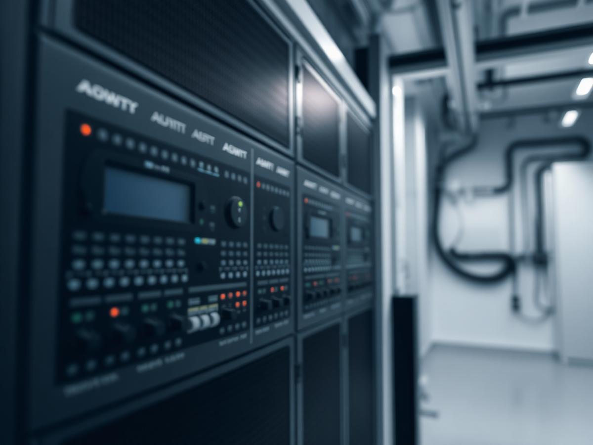 Painel de automação predial e infraestrutura de controle